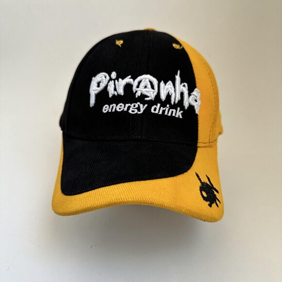 Piranha Energy Drink Baseball Cap EAS Adjustable Strap Back Hat Embroidered Logo - Picture 1 of 10
